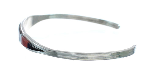 Zuni Multicolor Inlay Sterling Silver Cuff Bracelet NN20132